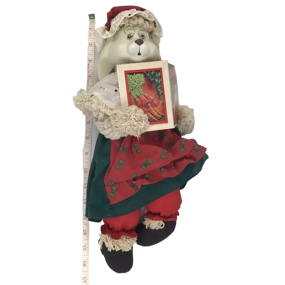 House of Lloyd Grannie Flo Bunny 1996 Rabbit Shelf Sitter Porcelain Rope Vintage